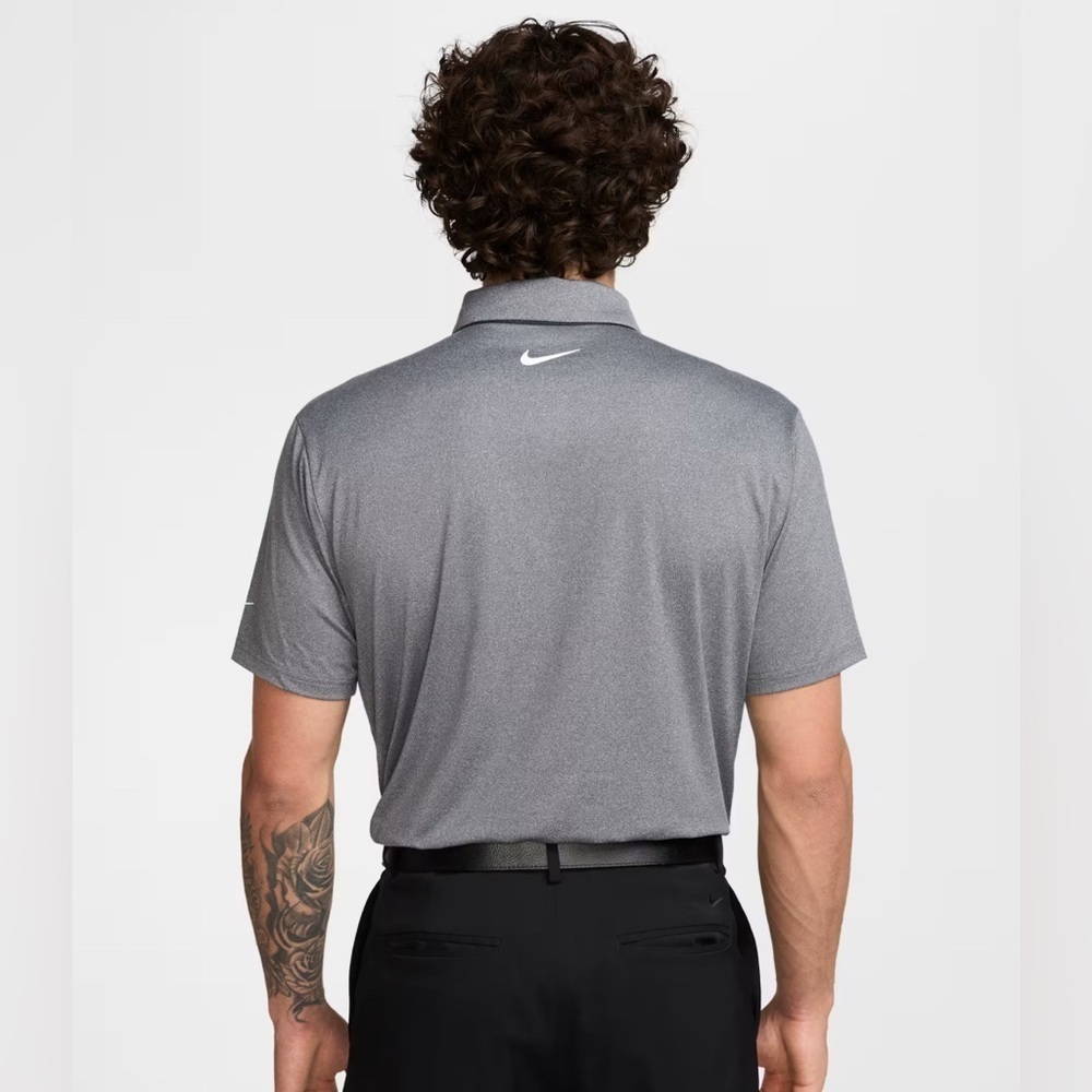 Nike Golf Men's Dri Fit Heather Gray Sport Polo Shirt - Picture 2 of 14